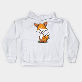 Cute Fox Cartoon Illustration Kids Hoodie